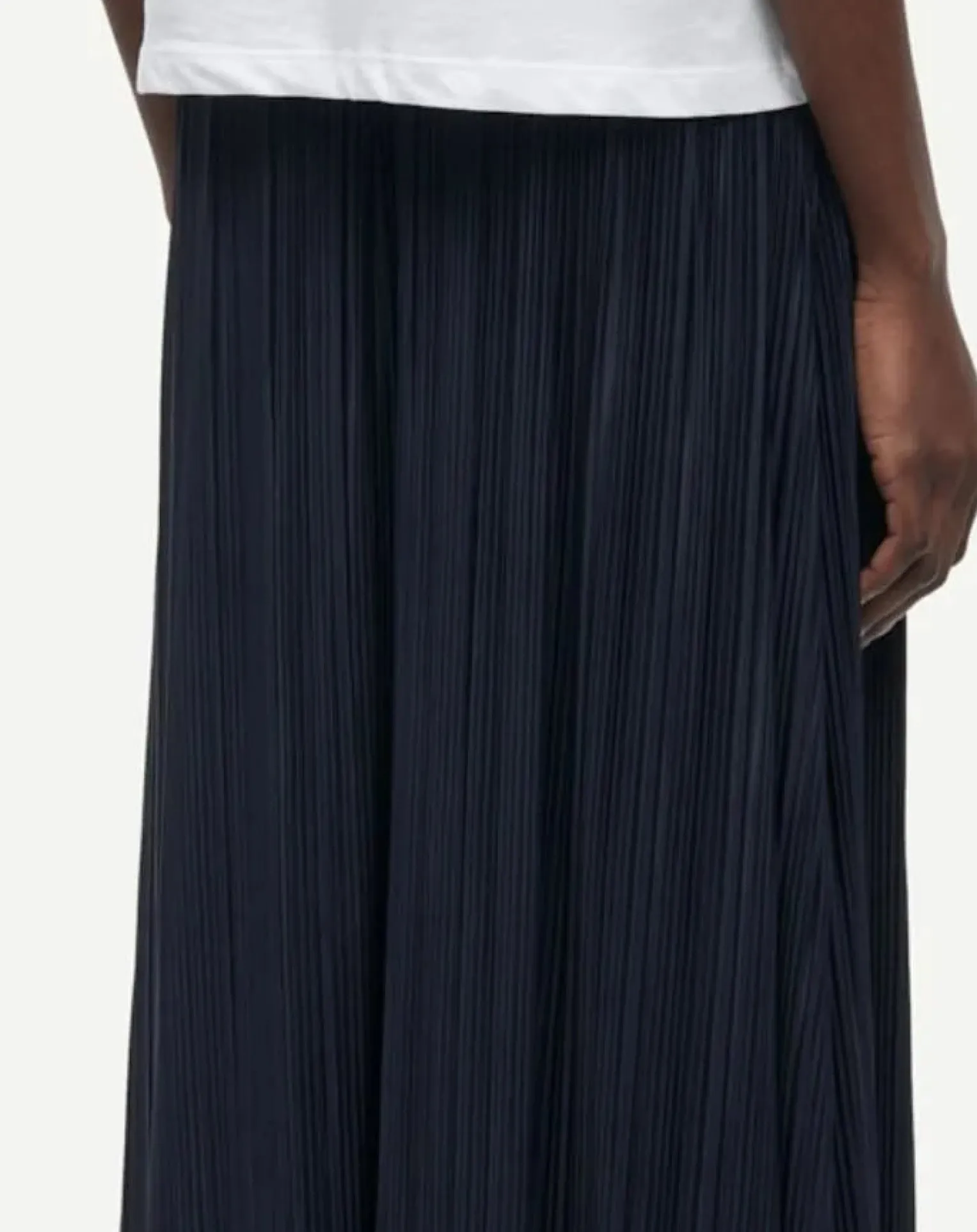 Uma pleated long skirt in jersey