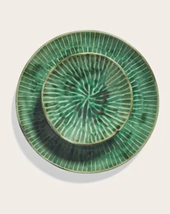 Verde Lanza plates, Pascale Naessens - Set of 2