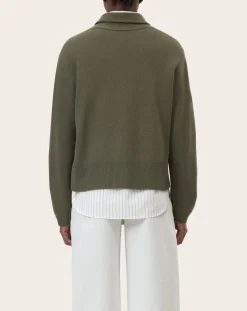 Wool lavallière neck sweater