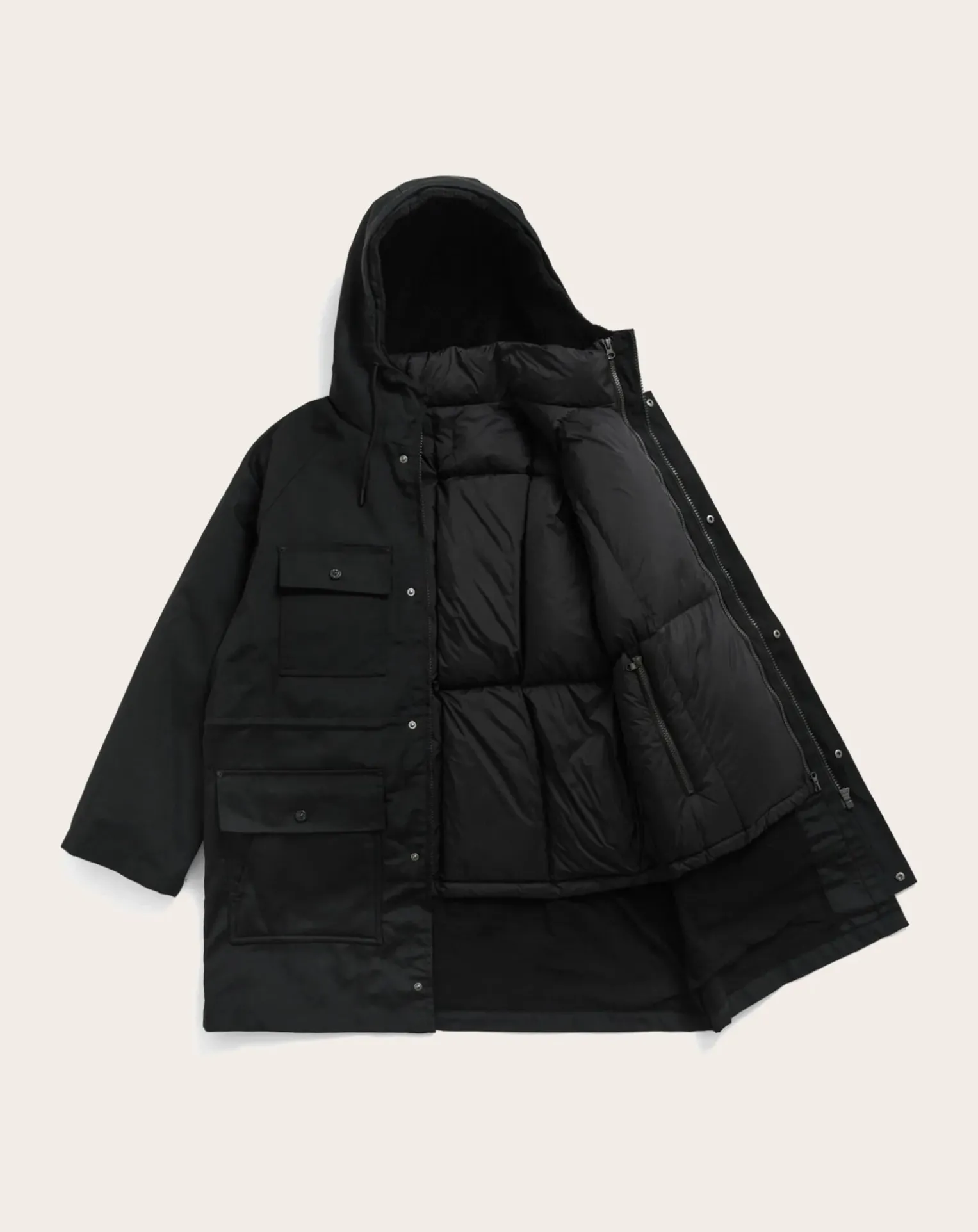 Work Volume Down Hood Jacket Cotton