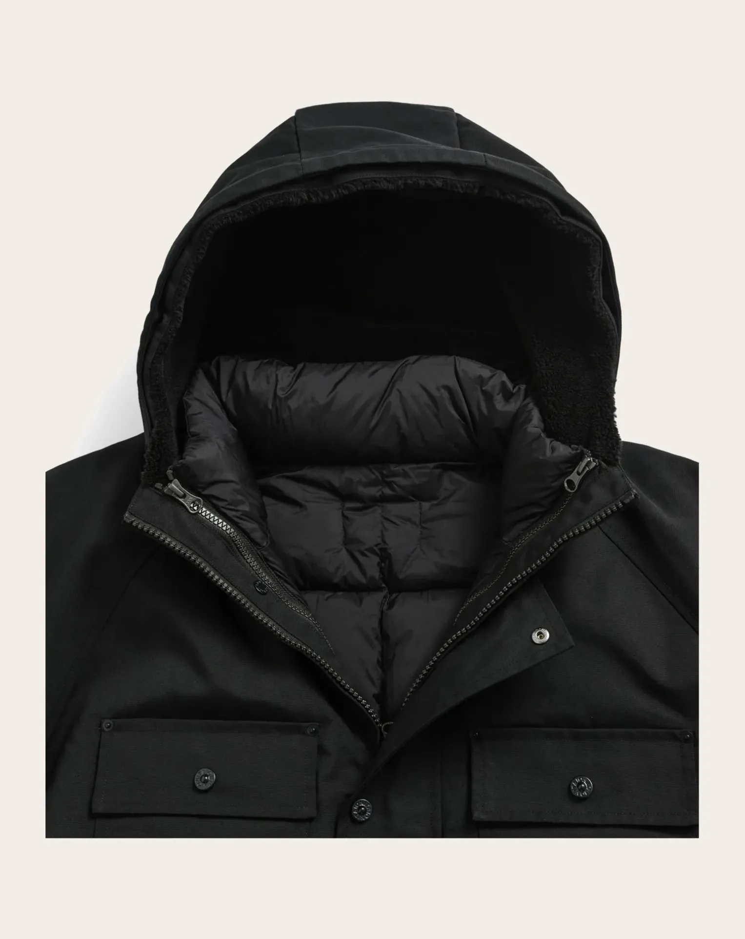 Work Volume Down Hood Jacket Cotton