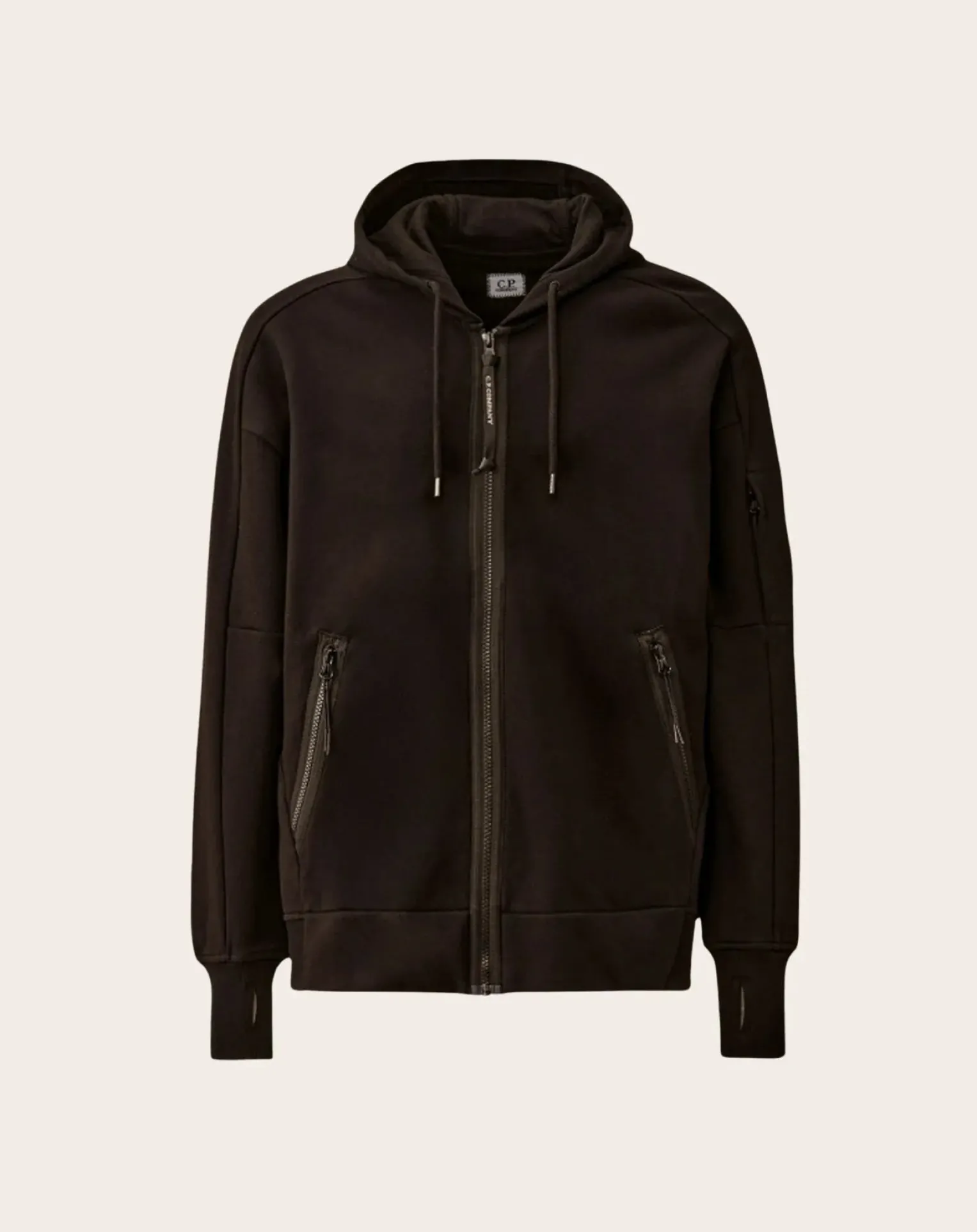 Zipped Hoodie Molton Diagonal Scratched
