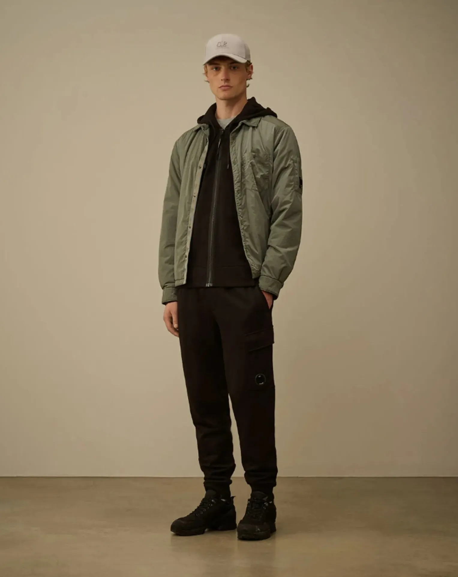 Zipped Hoodie Molton Diagonal Scratched