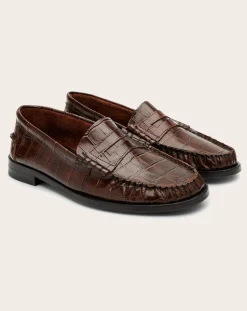 Zoe Crocodile Effect Loafers