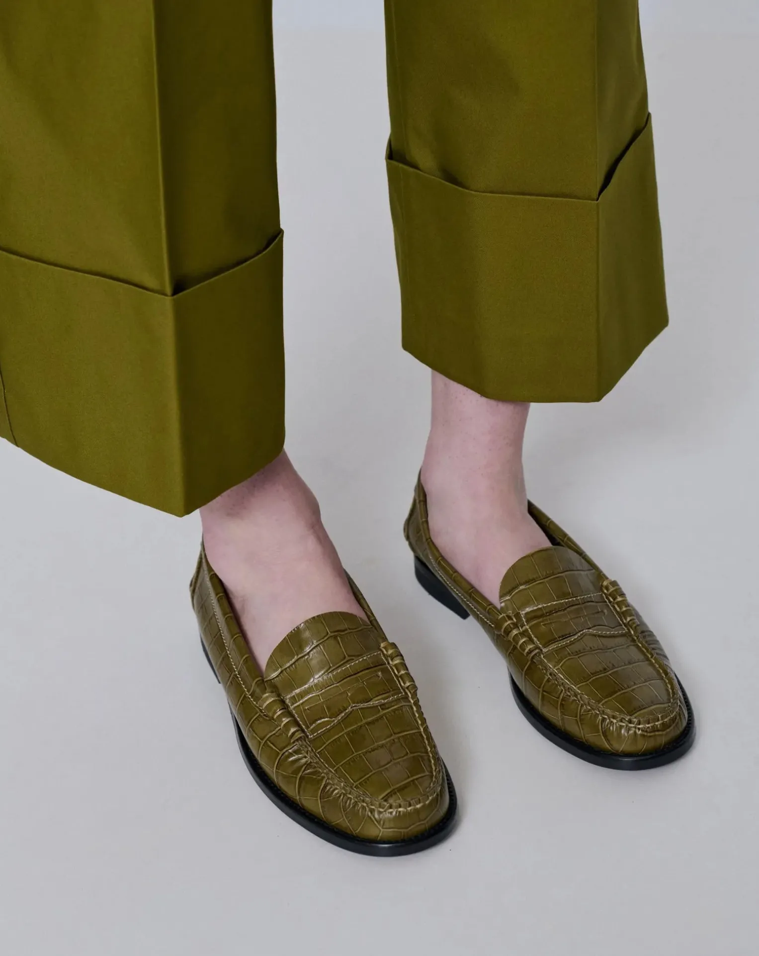 Zoe Crocodile Effect Loafers